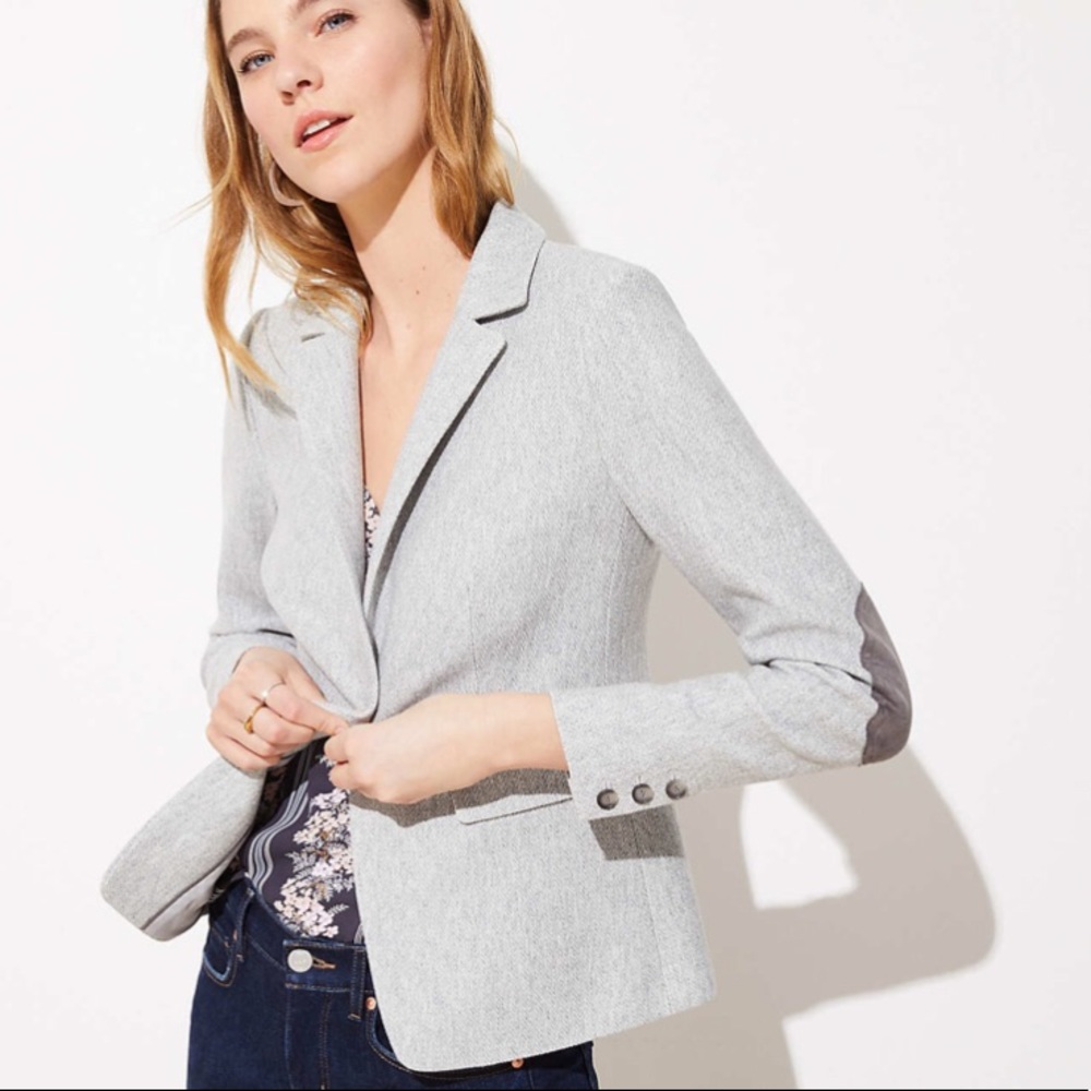 LOFT Herringbone Modern Blazer